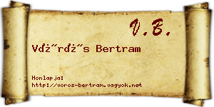 Vörös Bertram névjegykártya